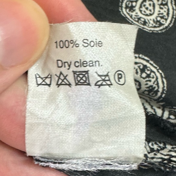 Madewell top women 2 100% silk ornamental clover pattern spaghetti strap tank - Picture 6 of 8